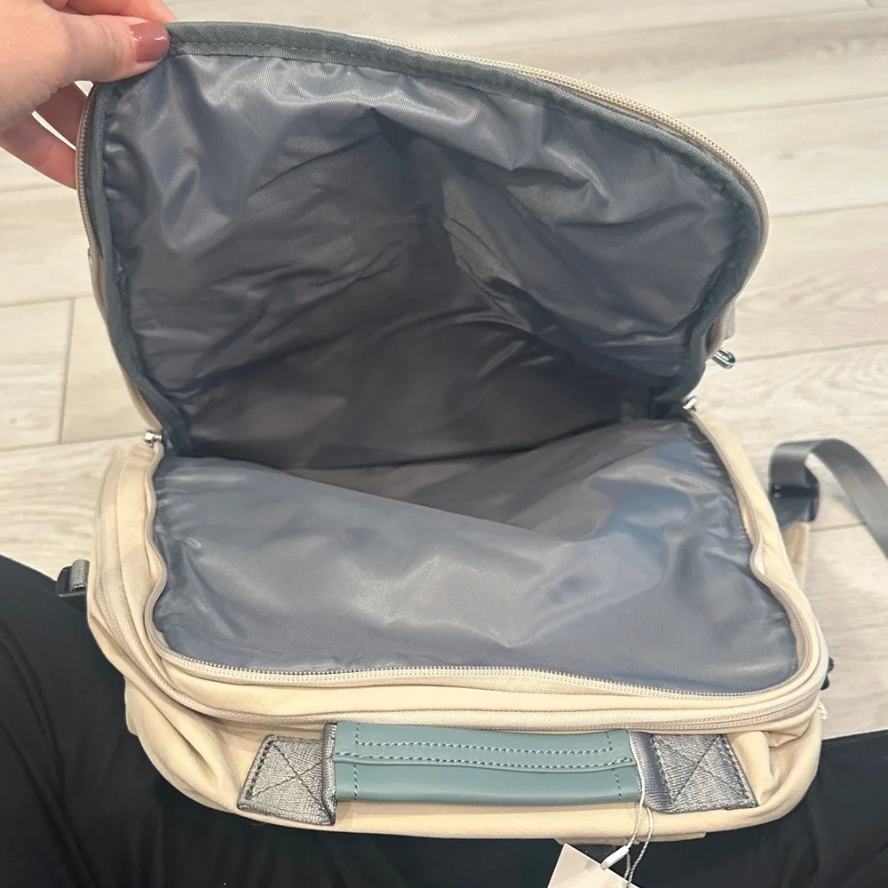 Newbella Cream Backpack with Slate Accents - Picture 3 of 5